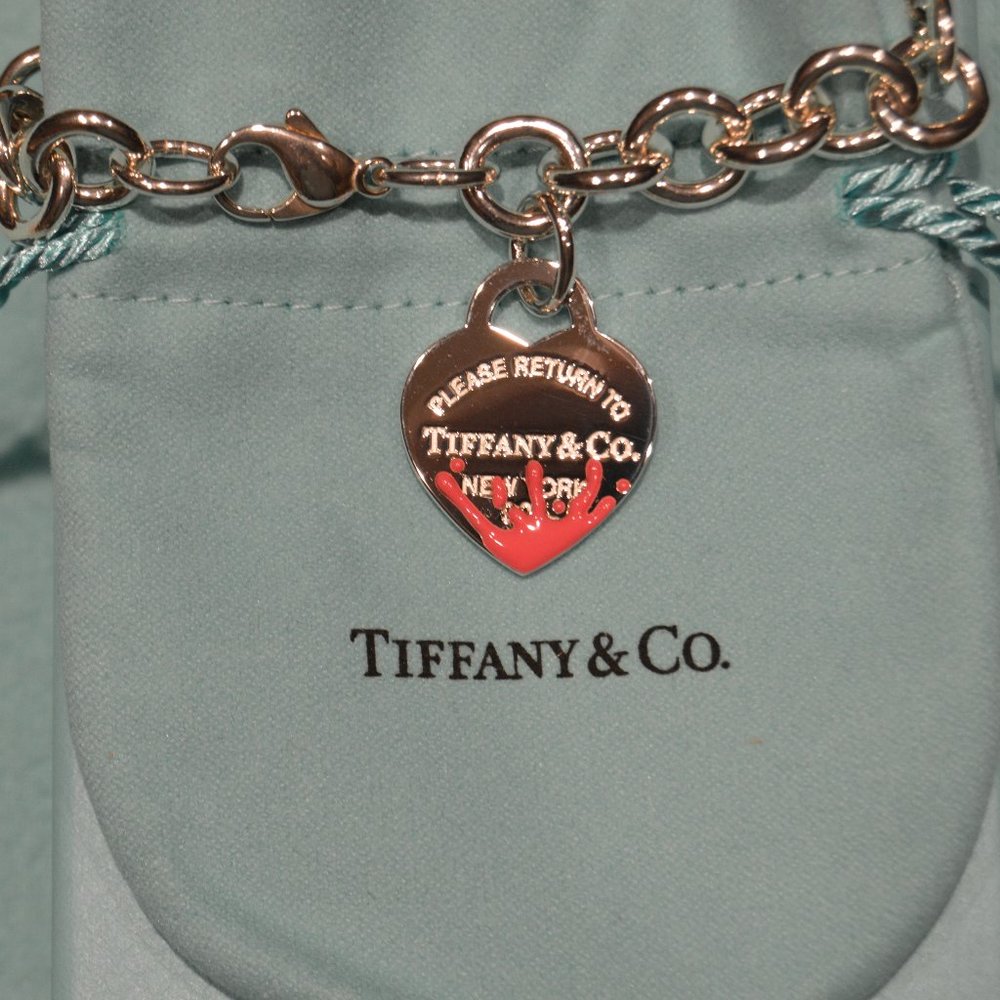 Tiffany & Co Return to Tiffany Pink Splash Heart Tag Bracelet